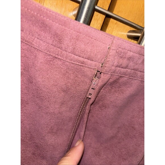 Baron Peters Vintage Ultrasuede Skirt Suit Set 16 Lined Button Zip Mauve Pink - Picture 10 of 12